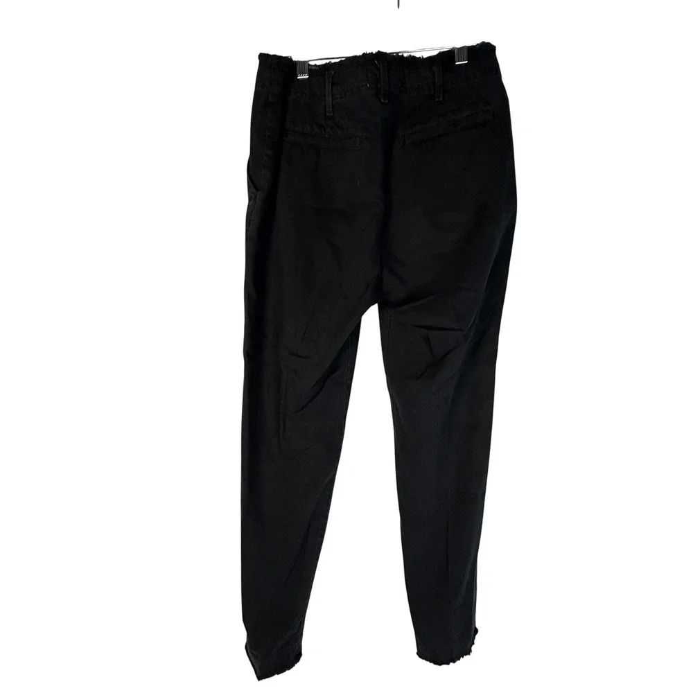 Bella Dahl Black Frayed Hem Tapered Utility Pants Women's Size 28 Cotton Tencel